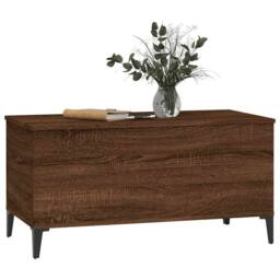 Berkfield Home Coffee Table Brown Oak 90x44.5x45 cm Engineered Wood - thumbnail 4