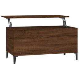 Berkfield Home Coffee Table Brown Oak 90x44.5x45 cm Engineered Wood - thumbnail 1