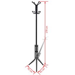 Berkfield Home Metal Black Coat Stand - thumbnail 4