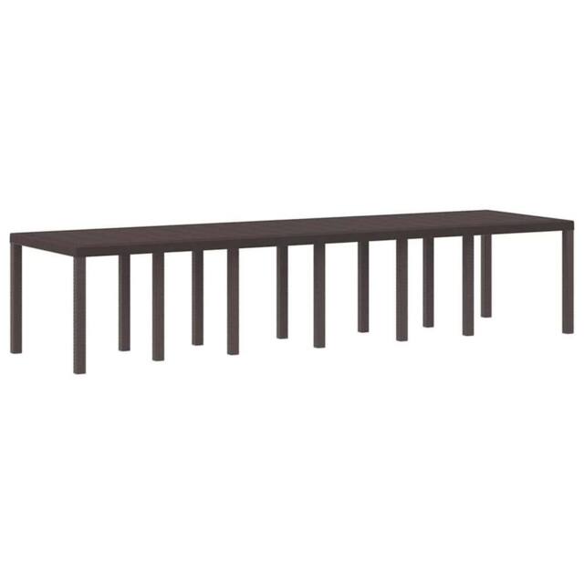 Berkfield Home Garden Table Brown 350x100x73 cm Poly Rattan - Size: 350 x 100 x 73 cm - image 1