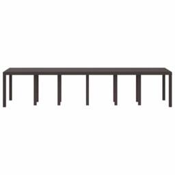 Berkfield Home Garden Table Brown 350x100x73 cm Poly Rattan - Size: 350 x 100 x 73 cm - thumbnail 4