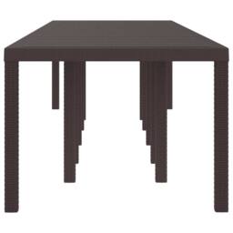 Berkfield Home Garden Table Brown 350x100x73 cm Poly Rattan - Size: 350 x 100 x 73 cm - thumbnail 5