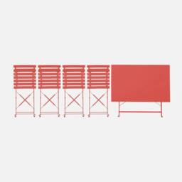 sweeek 4-seater Folding Metal Bistro Garden Table in Terracotta - thumbnail 3