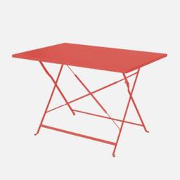sweeek 4-seater Folding Metal Bistro Garden Table in Terracotta - thumbnail 2