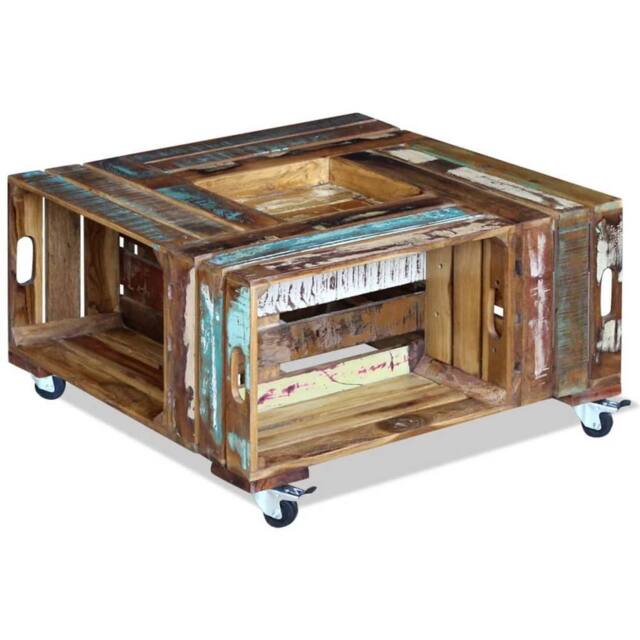 Berkfield Home Coffee Table Solid Reclaimed Wood 70x70x35 cm - Size: 70 x 70 x 35 cm - image 1