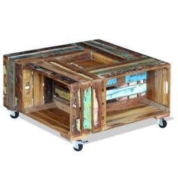 Berkfield Home Coffee Table Solid Reclaimed Wood 70x70x35 cm - Size: 70 x 70 x 35 cm - thumbnail 2