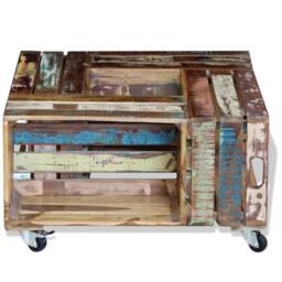 Berkfield Home Coffee Table Solid Reclaimed Wood 70x70x35 cm - Size: 70 x 70 x 35 cm - thumbnail 6