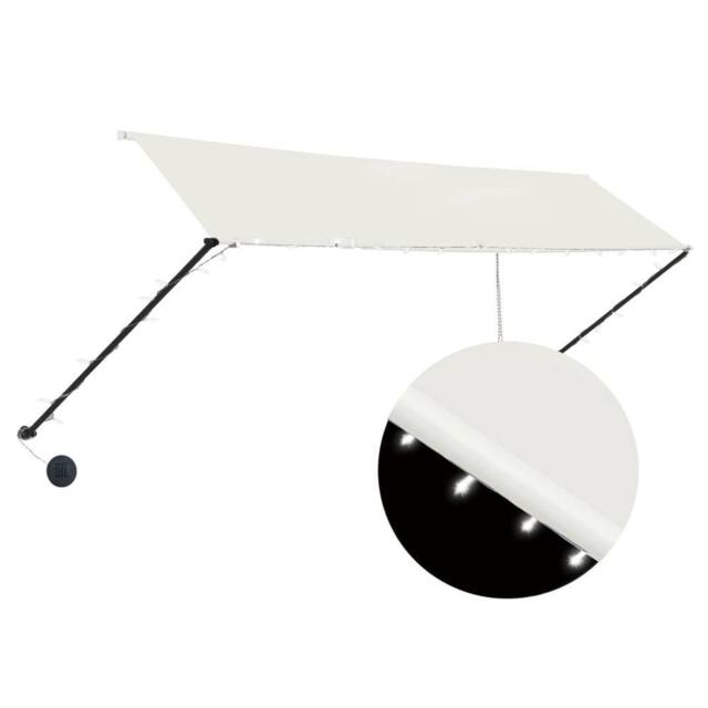 Berkfield Home Retractable Awning with LED 350x150 cm Cream - image 1
