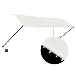 Berkfield Home Retractable Awning with LED 350x150 cm Cream - thumbnail 1