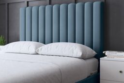 DS Living Evangaline Metallic Blue Panel Ottoman Bed with Headboard - Size: Single - thumbnail 3