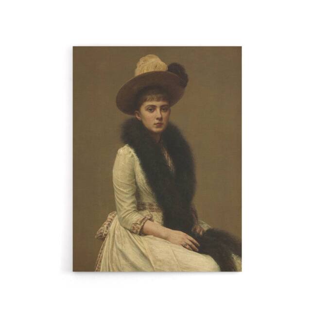 "Artery8 Artists Niece Sonia Portrait Latour Canvas Wall Art Print in Brown - Size: W24"" x H32""" - image 1