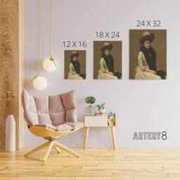 "Artery8 Artists Niece Sonia Portrait Latour Canvas Wall Art Print in Brown - Size: W24"" x H32""" - thumbnail 4
