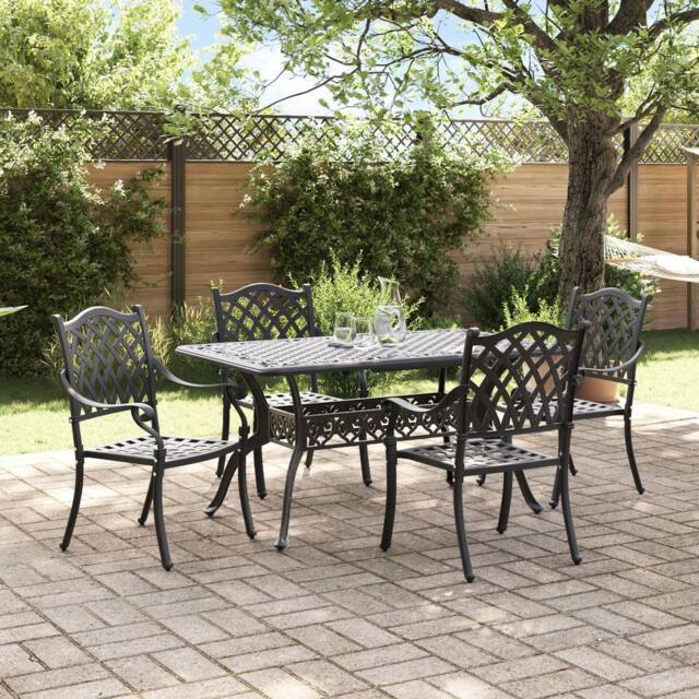Berkfield Home Set of 3 Black Cast aluminium Medium Stylish Design - image 1