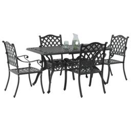Berkfield Home Set of 3 Black Cast aluminium Medium Stylish Design - thumbnail 3