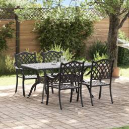 Berkfield Home Set of 3 Black Cast aluminium Medium Stylish Design - thumbnail 4