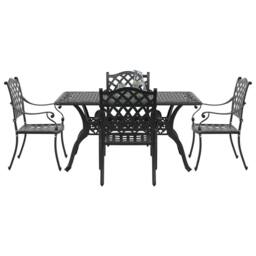 Berkfield Home Set of 3 Black Cast aluminium Medium Stylish Design - thumbnail 7