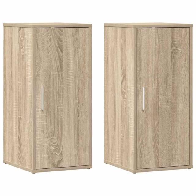 Berkfield Home Shoe Cabinets 2 pcs Sonoma Oak 32x35x70 cm Engineered Wood in Light Brown - Size: 32 x 35 x 70 cm - image 1