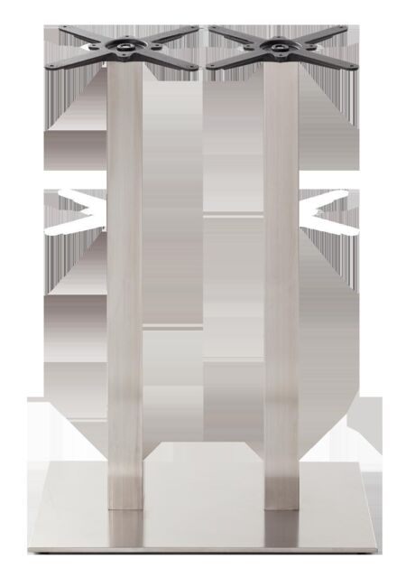 netfurniture Rectangular stainless steel table base - Twin 1050 mm in Silver