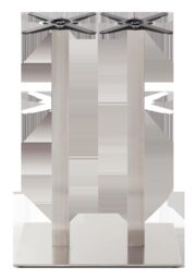 netfurniture Rectangular stainless steel table base - Twin 1050 mm in Silver