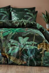 Paoletti Siona Tropical 100% Cotton Duvet Cover Set - Size: Double - thumbnail 2