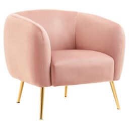 Orsina Pink Velvet Arm Chair, Tufted Velvet Upholstered Accent Chair, Comfortable Armchair for Home, Office - thumbnail 2