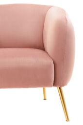 Orsina Pink Velvet Arm Chair, Tufted Velvet Upholstered Accent Chair, Comfortable Armchair for Home, Office - thumbnail 5