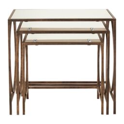 Orsina Geometric Design Nest Of 3 Tables, Modern Design Nesting Tables For Livingroom, Space Saving Small Tables in Brown - thumbnail 7