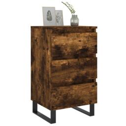 Berkfield Home Elegant Bedside Cabinets 2 pcs Smoked Oak 40x35x69 cm Engineered Wood in Brown - Size: 40 x 35 x 69 cm - thumbnail 1