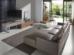 Angel Cerda Walnut-Veneer TV Unit with Chrome Legs Beige MDF in Brown - thumbnail 4