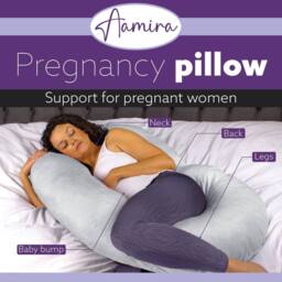 Aamira Light Grey Pregnancy Maternity Pillow, 140x65x20cm C Shape Memory Foam - Size: 140 x 65 x 20 cm - thumbnail 2