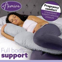 Aamira Light Grey Pregnancy Maternity Pillow, 140x65x20cm C Shape Memory Foam - Size: 140 x 65 x 20 cm - thumbnail 6