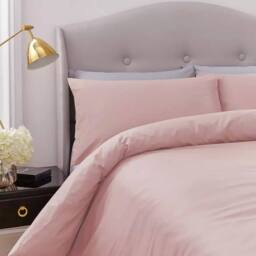 Voltico Silentnight Supersoft Duvet Cover Set Double Size Pink Bedding in Dusty Pink - thumbnail 2