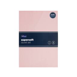 Voltico Silentnight Supersoft Duvet Cover Set Double Size Pink Bedding in Dusty Pink - thumbnail 4