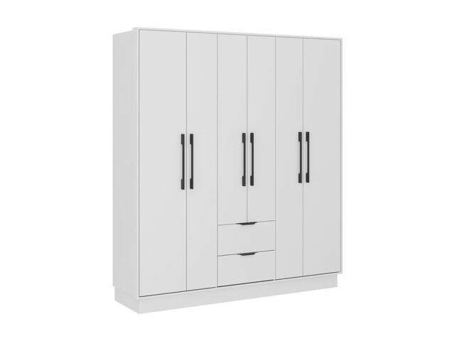 Vente-unique Wardrobe With 6 Doors & 2 Drawers - L 162 - White - FEOVA - image 1