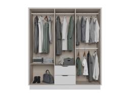 Vente-unique Wardrobe With 6 Doors & 2 Drawers - L 162 - White - FEOVA - thumbnail 6