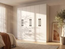 Vente-unique Wardrobe With 6 Doors & 2 Drawers - L 162 - White - FEOVA - thumbnail 3