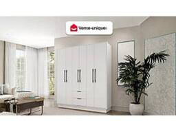 Vente-unique Wardrobe With 6 Doors & 2 Drawers - L 162 - White - FEOVA - thumbnail 4