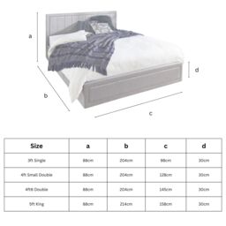 Aspire Castleton Linen Quilted Headboard Ottoman Bed in Grey - Size: Double - thumbnail 6