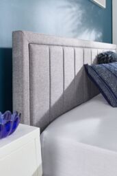 Aspire Castleton Linen Quilted Headboard Ottoman Bed in Grey - Size: Double - thumbnail 5