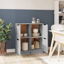 Berkfield Home Sideboards 2 pcs Grey Sonoma 30x30x70 cm Engineered Wood - Size: 30 x 30 x 70 cm - thumbnail 1