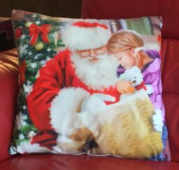 Luxury Living Christmas Child Decorative Cushion With Pad 45cm x 45cm in Red - Size: 45 cm x 45 cm