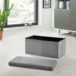GAVENO CAVAILIA Storage Bench Box in Grey - Size: 2 Seater - thumbnail 2