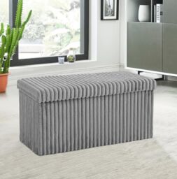 GAVENO CAVAILIA Storage Bench Box in Grey - Size: 2 Seater - thumbnail 3
