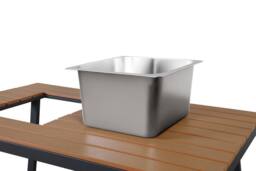 Merax Grey Garden Lounge Furniture Set with Ice Bucket Table & Bench - thumbnail 6
