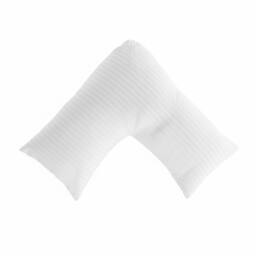 Snug City Microfibre Soft Touch V Shape Satin Stripe Pillowcase in White - thumbnail 2