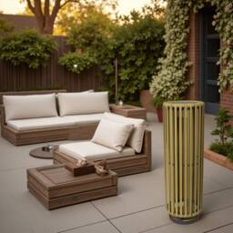 K LIVING Bakau Large Solar Rattan Rechargeable Lamp in Natural - thumbnail 2