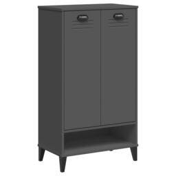 Berkfield Home Shoe Cabinet VIKEN Anthracite Grey Engineered Wood in Black - thumbnail 2