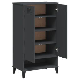 Berkfield Home Shoe Cabinet VIKEN Anthracite Grey Engineered Wood in Black - thumbnail 5