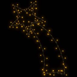 Berkfield Home Christmas Lights Shooting Star Silhouette 115 LEDs Warm White in Black - thumbnail 5