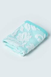 Homescapes Damask 100% Turkish Cotton 600 GSM Towel in Aqua - thumbnail 2